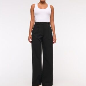 Abercrombie Black Wide-Leg Tailored Women's Pants